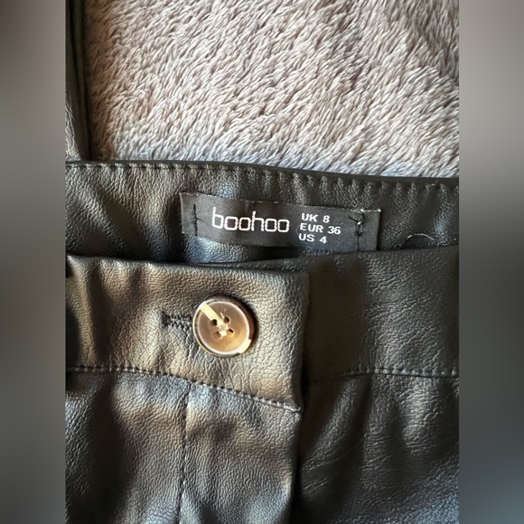 Wide leg faux leather pants, high rise - Picture 3 of 7